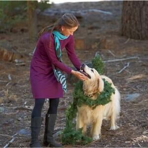 Title Nine Getaway Turtleneck Purple Dress Long Sleeve Stretchy Made in Canada M